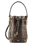 FENDIdrawstring-closure leopard-print bucket bag