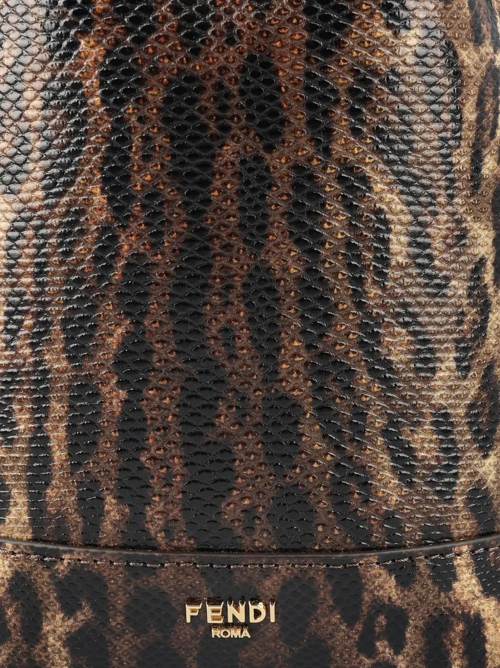 FENDIdrawstring-closure leopard-print bucket bag