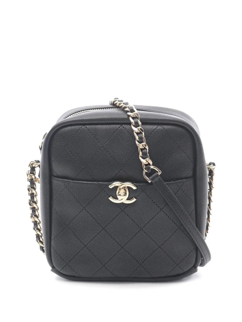 Pre-OwnedCHANEL Pre-Owned2018-2019 Stitched Goatskin Casual Trip North South Camera Case crossbody bag