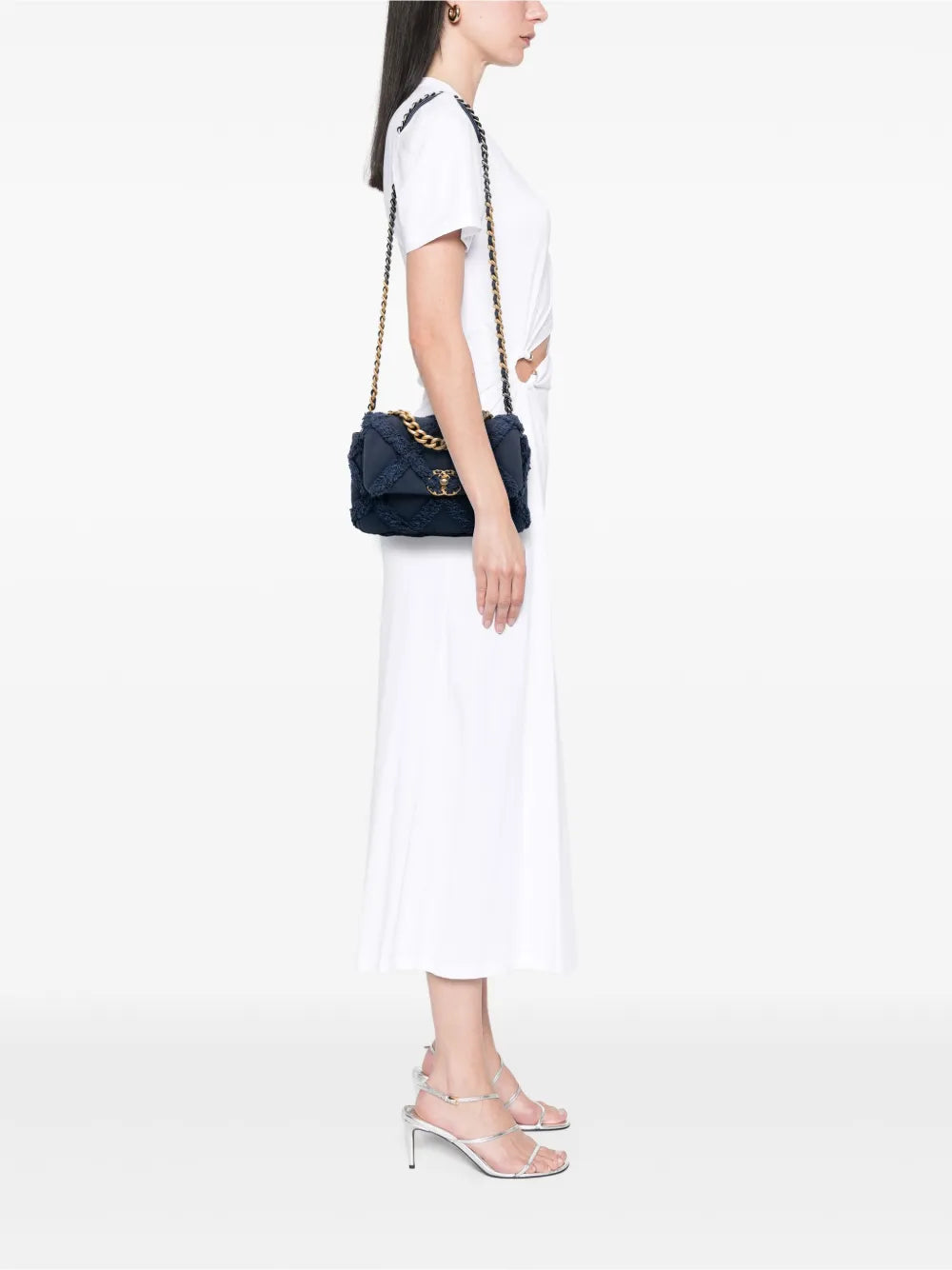 Pre-OwnedCHANEL Pre-Owned2020 Medium Canvas and Cotton 19 Flap satchel