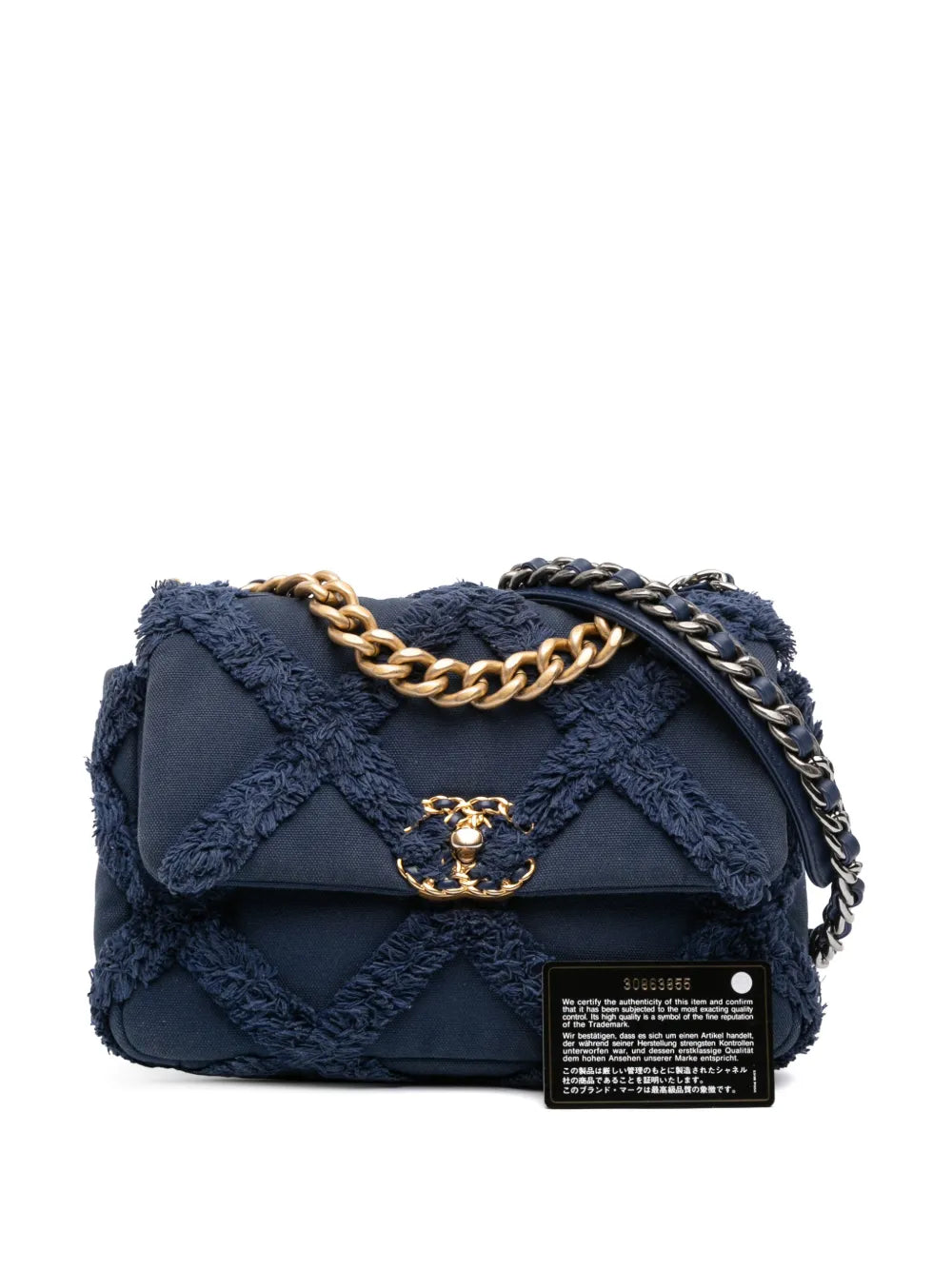 Pre-OwnedCHANEL Pre-Owned2020 Medium Canvas and Cotton 19 Flap satchel