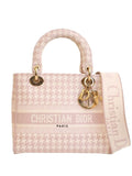 Pre-OwnedChristian Dior Pre-Owned2021 Medium Embroidered Canvas Houndstooth Lady D Lite satchel