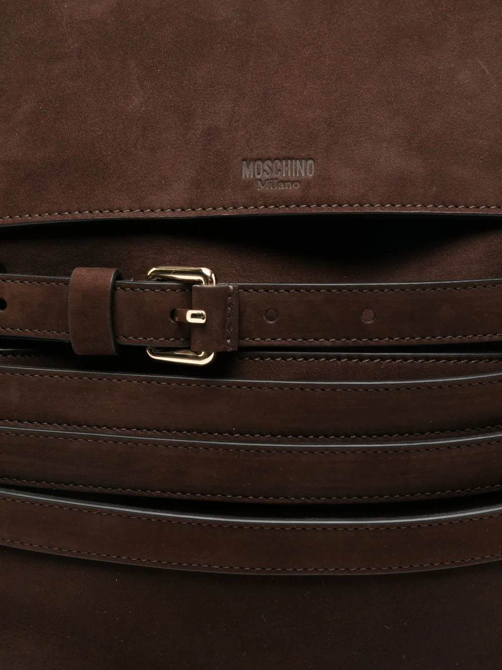 Moschinobuckle nubuck leather tote bag