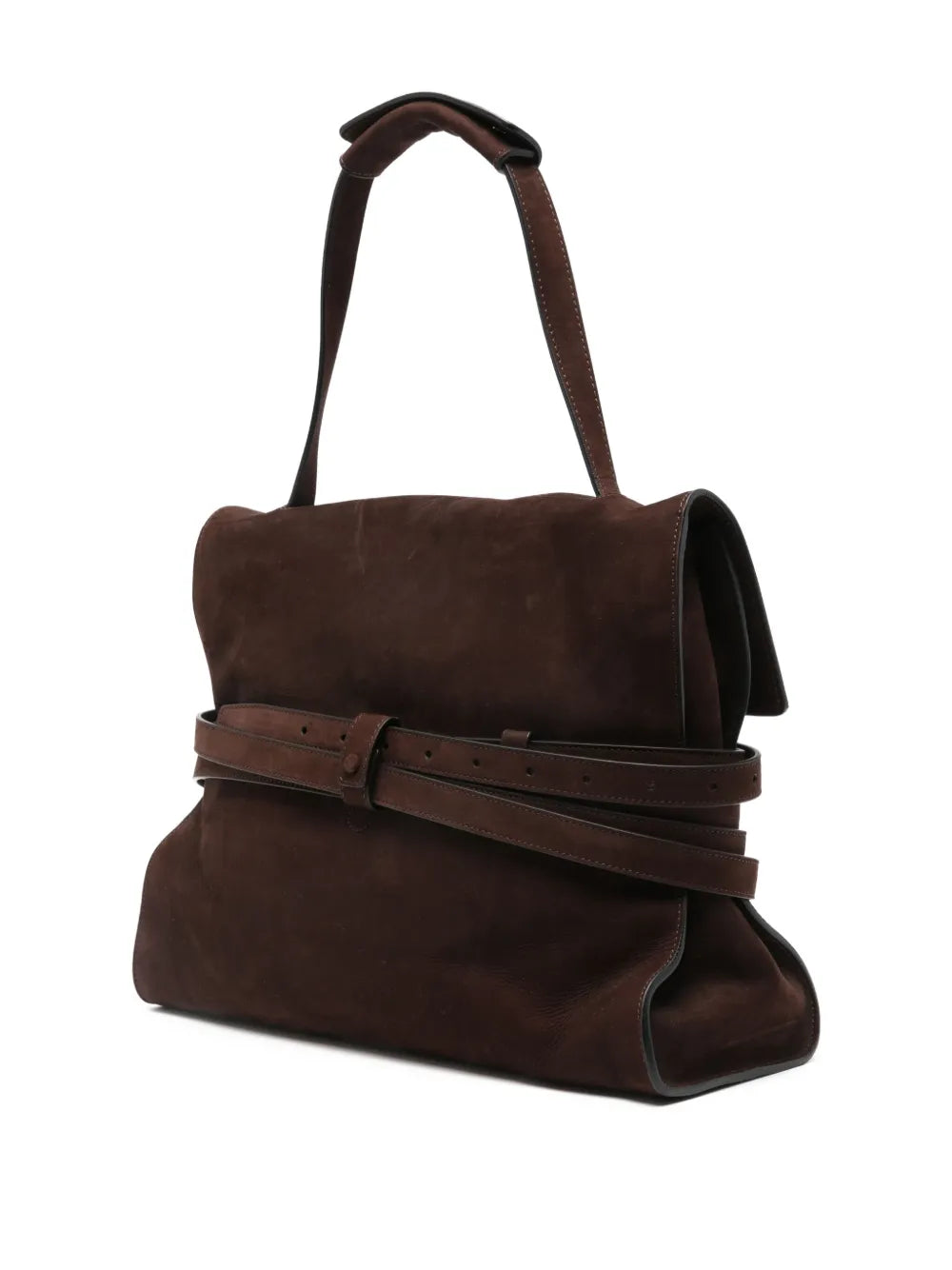 Moschinobuckle nubuck leather tote bag