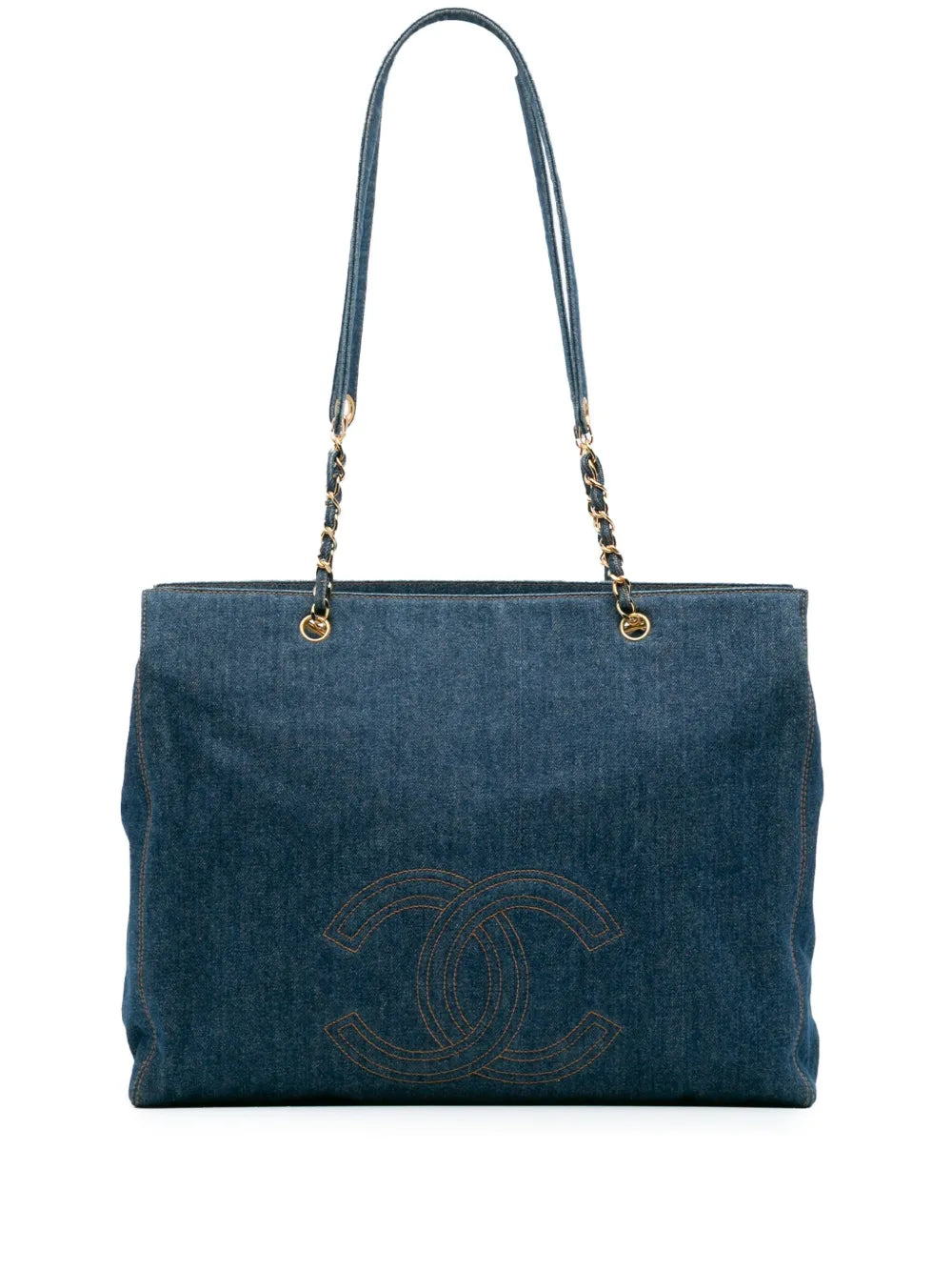 Pre-OwnedCHANEL Pre-Owned1996-1997 CC Denim Chain tote bag