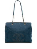 Pre-OwnedCHANEL Pre-Owned1996-1997 CC Denim Chain tote bag