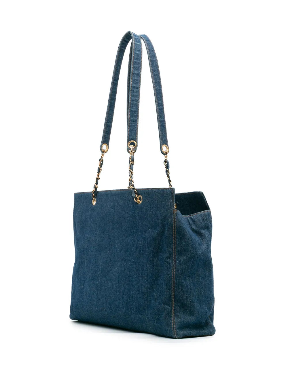 Pre-OwnedCHANEL Pre-Owned1996-1997 CC Denim Chain tote bag