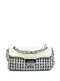 Pre-OwnedCHANEL Pre-Owned2004-2005 Tweed and Calfskin Woven Single Flap shoulder bag