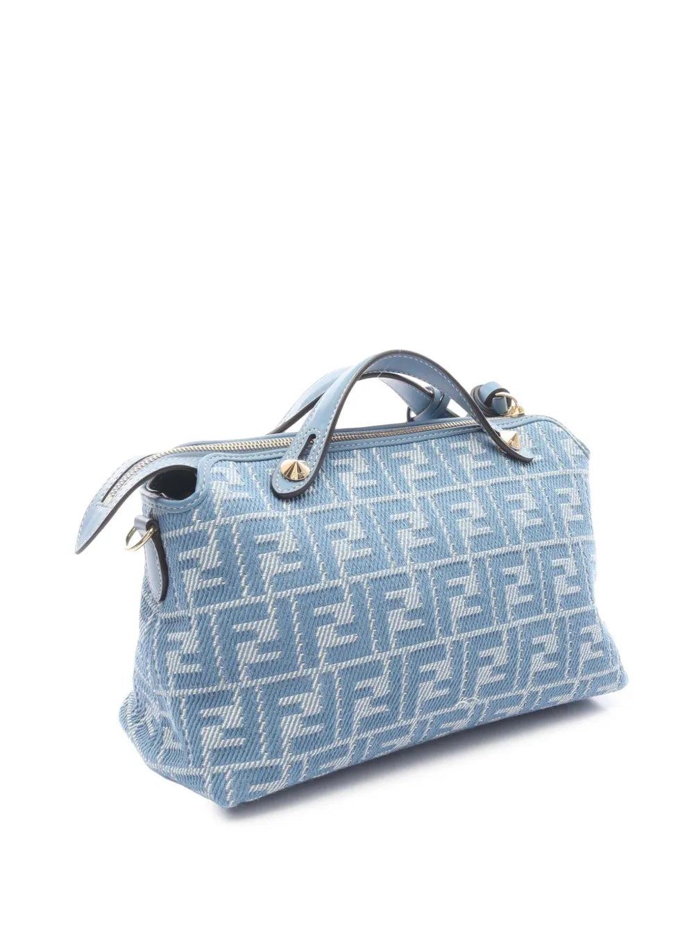 Pre-OwnedFendi Pre-Owned2010-2025 Medium Denim Effect FF Jacquard By The Way Soft satchel