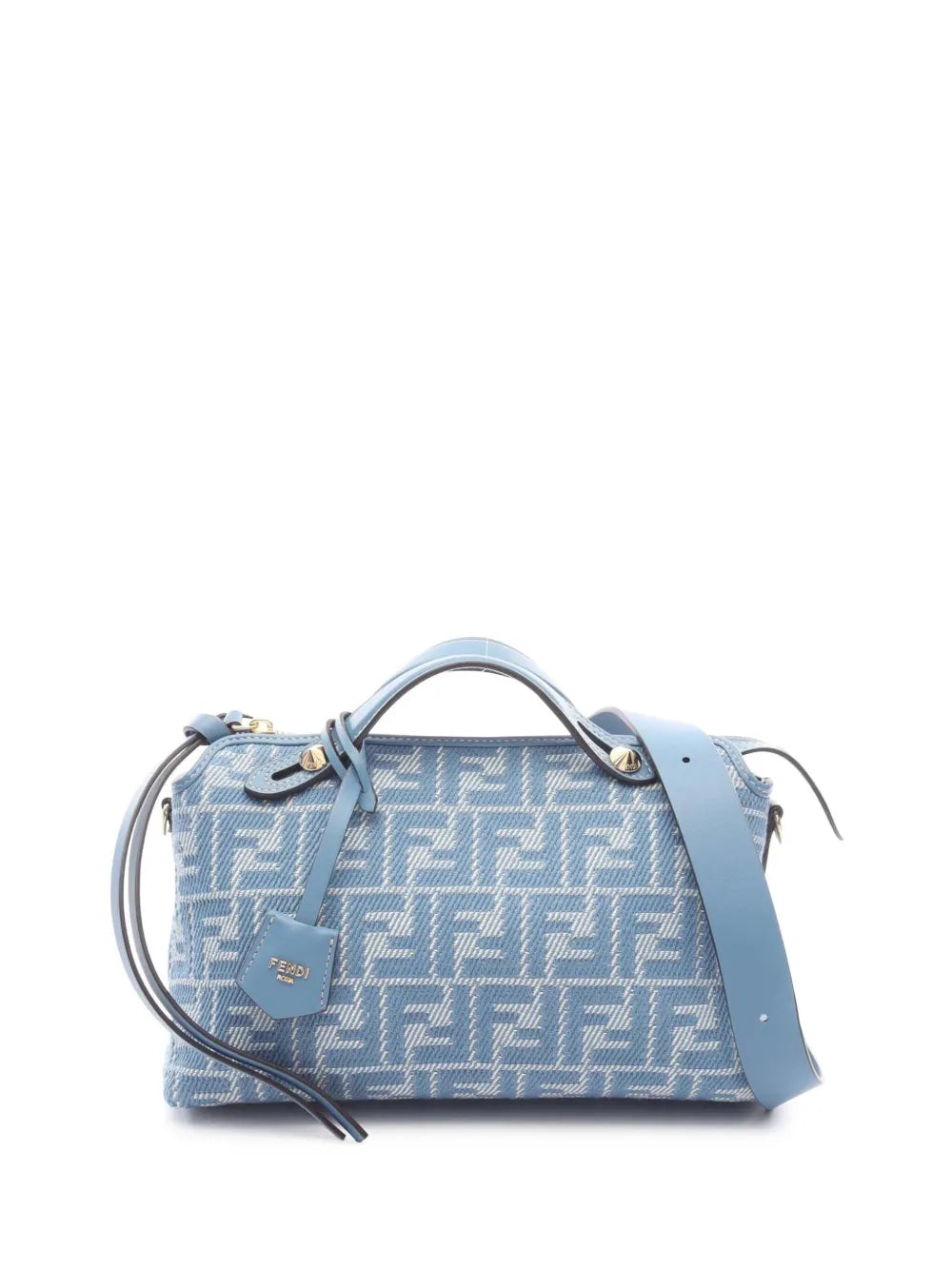 Pre-OwnedFendi Pre-Owned2010-2025 Medium Denim Effect FF Jacquard By The Way Soft satchel
