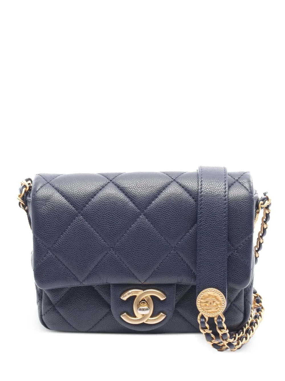 Pre-OwnedCHANEL Pre-Owned2021-2025 Mini Caviar Twist Your Buttons Flap crossbody bag