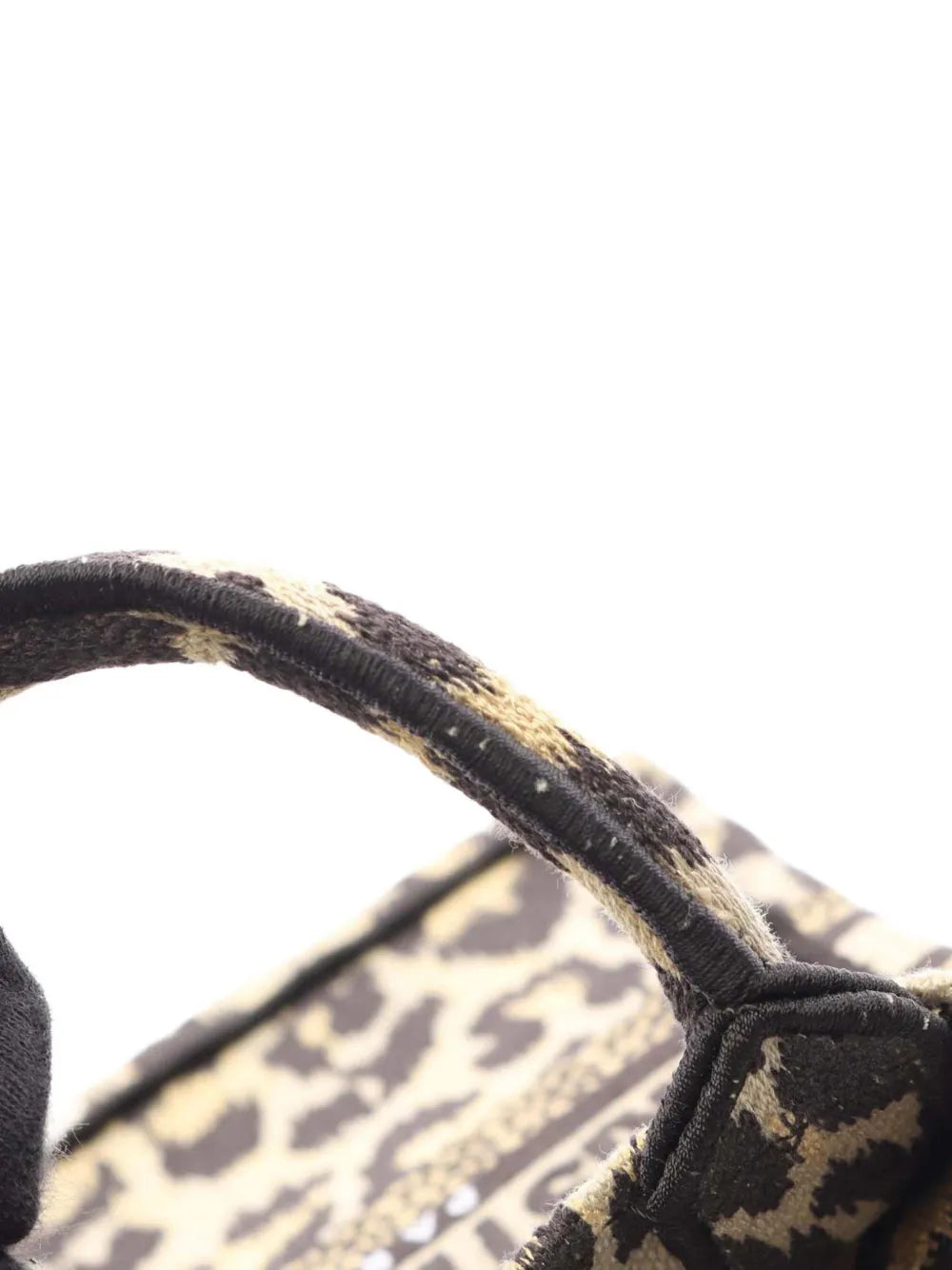 Pre-OwnedChristian Dior Pre-Owned2022 Mizza Mini Embroidered Canvas Leopard Vertical Book Tote satchel