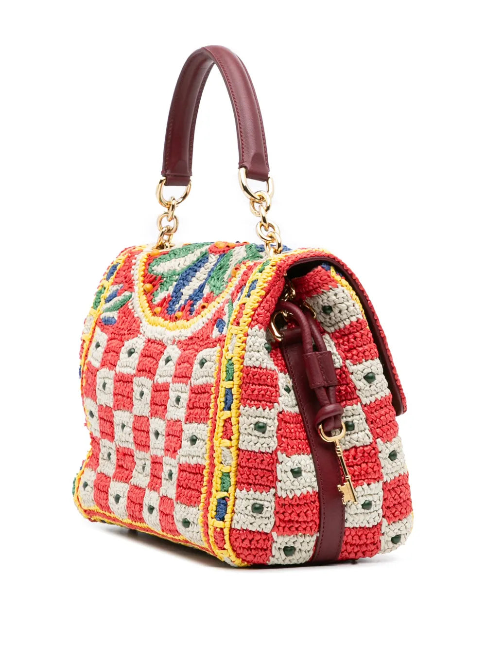 Pre-OwnedDolce & Gabbana Pre-Owned2010-2025 Raffia Crochet Sicilian Cart Miss Sicily satchel