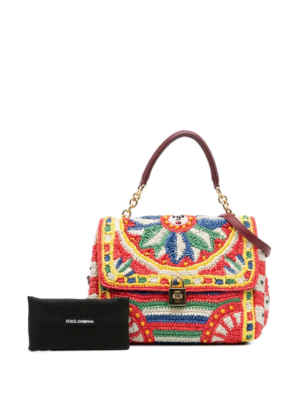 Pre-OwnedDolce & Gabbana Pre-Owned2010-2025 Raffia Crochet Sicilian Cart Miss Sicily satchel