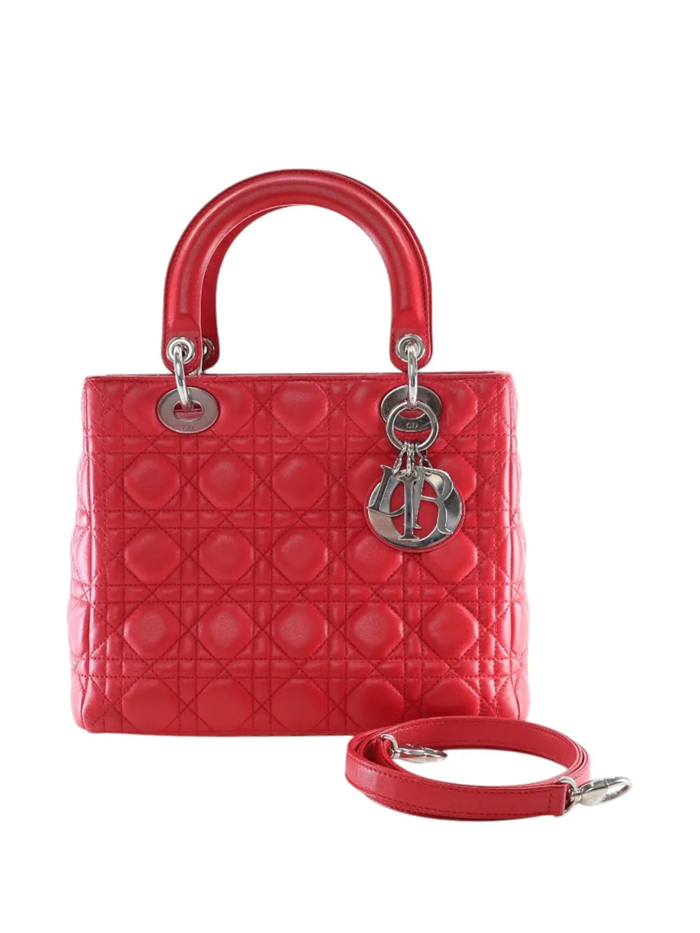 Pre-OwnedChristian Dior Pre-Owned2010 Medium Lambskin Cannage Lady Dior satchel