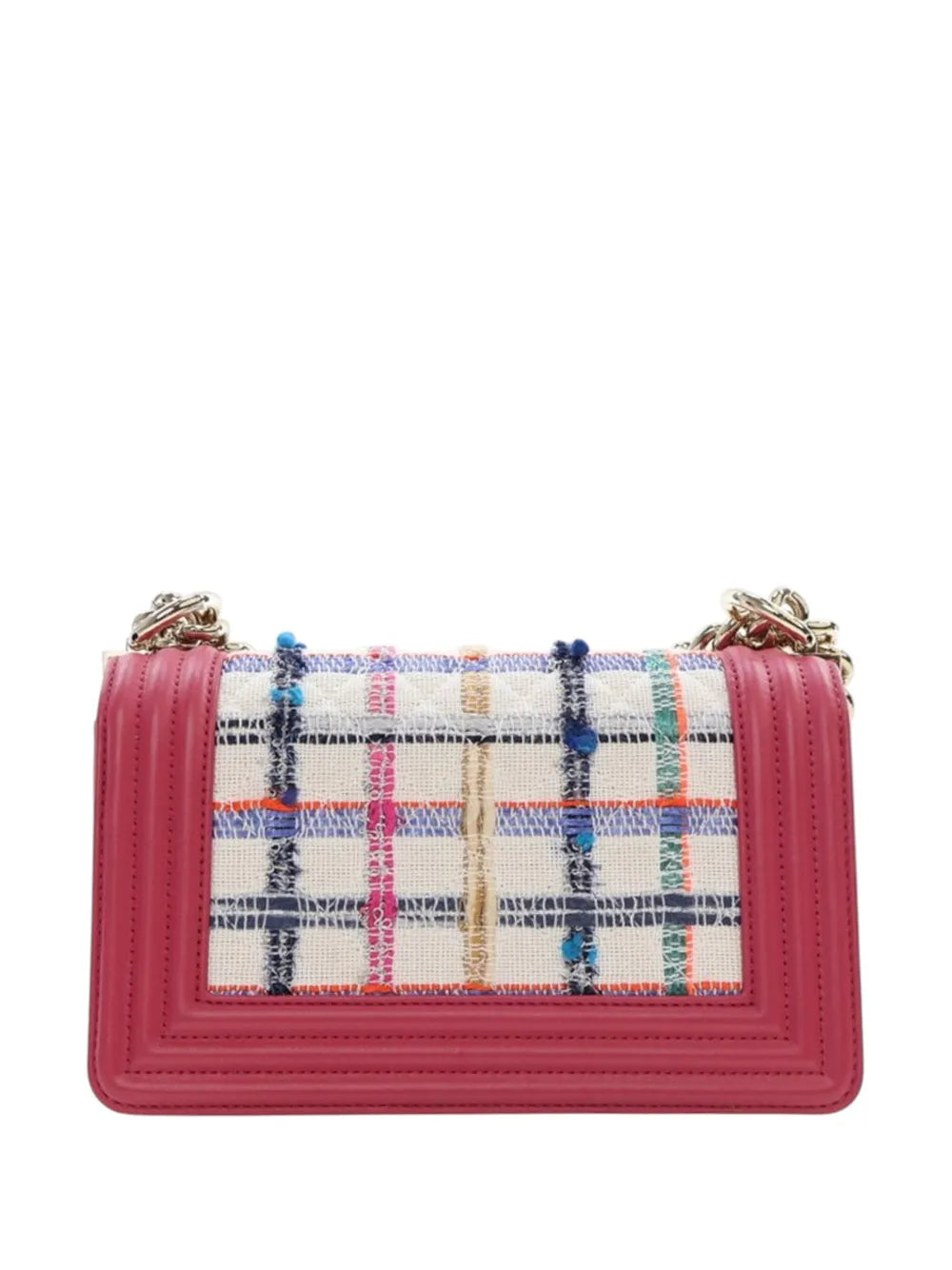 Pre-OwnedCHANEL Pre-Owned2018-2019 Small Tweed and Lambskin Boy Flap crossbody bag