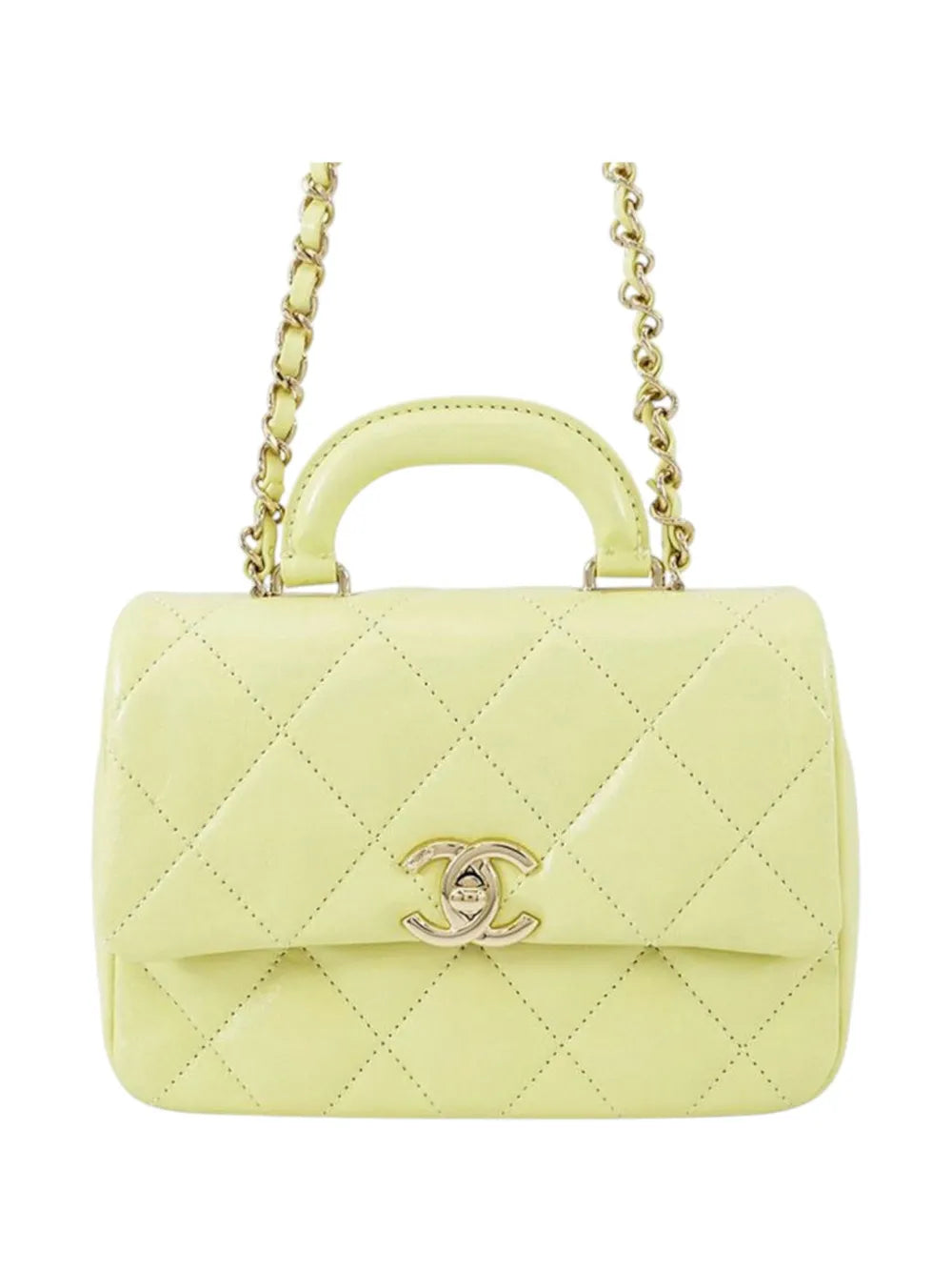Pre-OwnedCHANEL Pre-Owned2021-2025 Mini CC Shiny Calfskin Top Handle Flap satchel