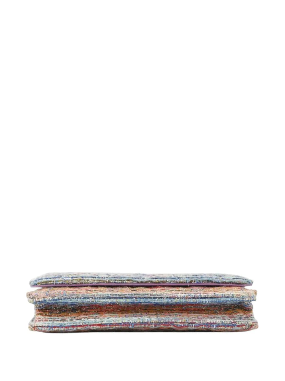 Pre-OwnedCHANEL Pre-Owned2019 CC Quilted Tweed Rainbow Hardware Wallet on Chain crossbody bag