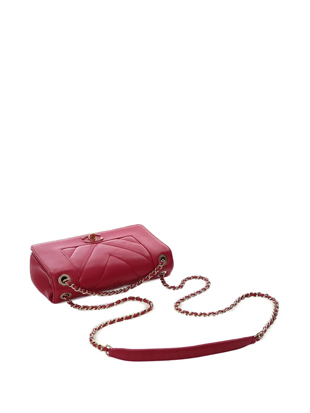 Pre-OwnedCHANEL Pre-Owned2017-2018 Mini Quilted Chevron Sheepskin Mademoiselle Flap crossbody bag