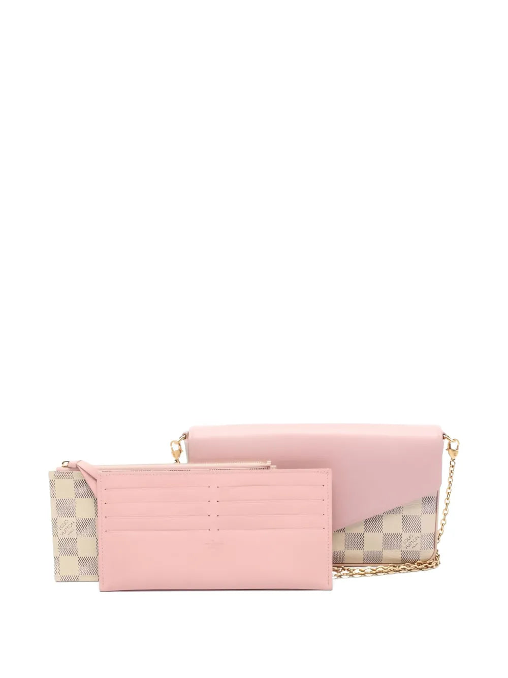 Pre-OwnedLouis Vuitton Pre-Owned2019 Ficie Damier Azur chain clutch bag