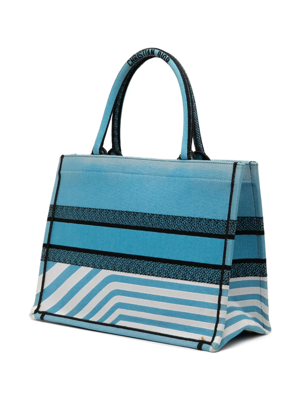 Pre-OwnedChristian Dior Pre-Owned2022 Medium Embroidered Canvas Zebra D Jungle Pop Book tote bag