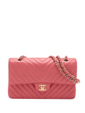 Pre-OwnedCHANEL Pre-Owned2017-2018 Medium Classic Chevron Lambskin Double Flap shoulder bag