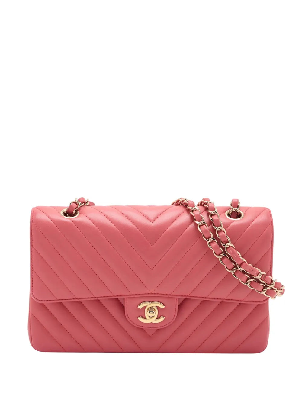 Pre-OwnedCHANEL Pre-Owned2017-2018 Medium Classic Chevron Lambskin Double Flap shoulder bag