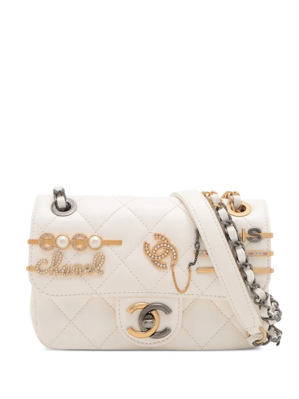 Pre-OwnedCHANEL Pre-Owned2021-2025 Mini Quilted Lambskin Coco Clips Flap crossbody bag