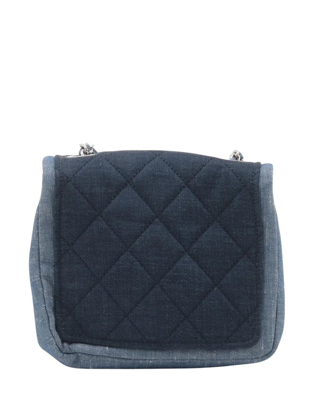 Pre-OwnedCHANEL Pre-Owned2014 Mini Square Bicolor Quilted Denim Medallion Flap crossbody bag