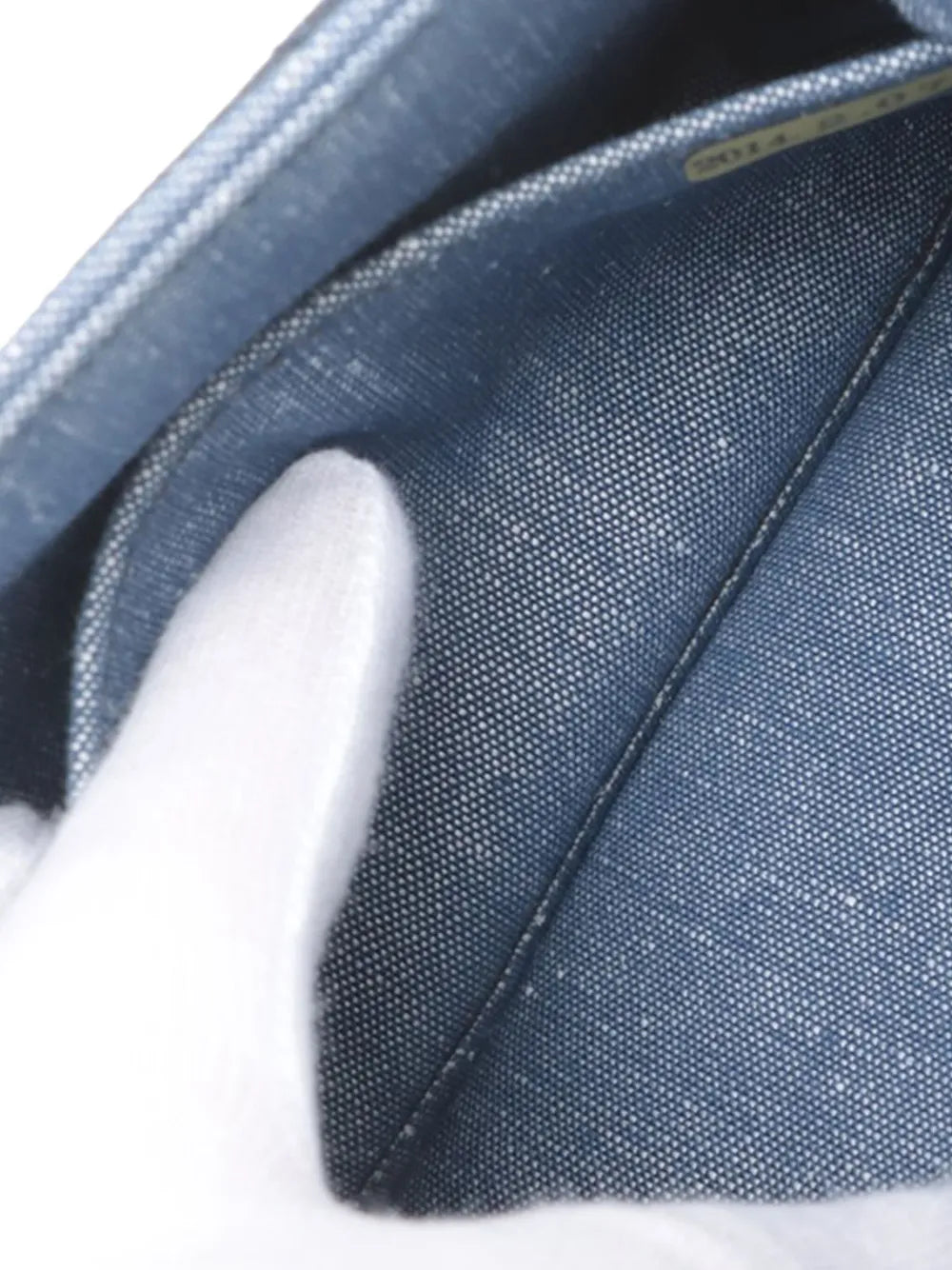 Pre-OwnedCHANEL Pre-Owned2014 Mini Square Bicolor Quilted Denim Medallion Flap crossbody bag