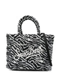 MC2 Saint Barthzebra print fringed tote bag