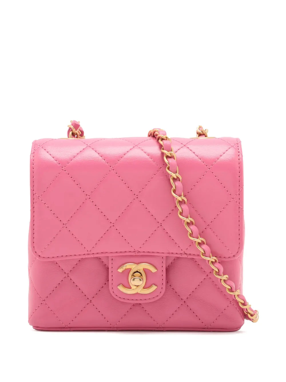 Pre-OwnedCHANEL Pre-Owned2021-2025 Mini Square Classic Lambskin Single Flap crossbody bag