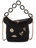 Pre-OwnedCHANEL Pre-Owned2018 Paris Hamburg Quilted Wool Coco Sailor Charms bucket bag
