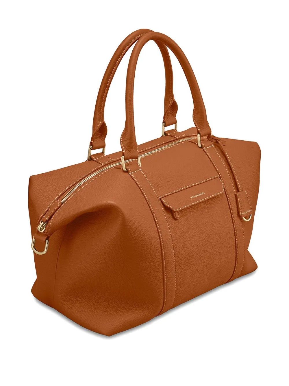 MAISON de SABR?rapezoid leather weekender bag