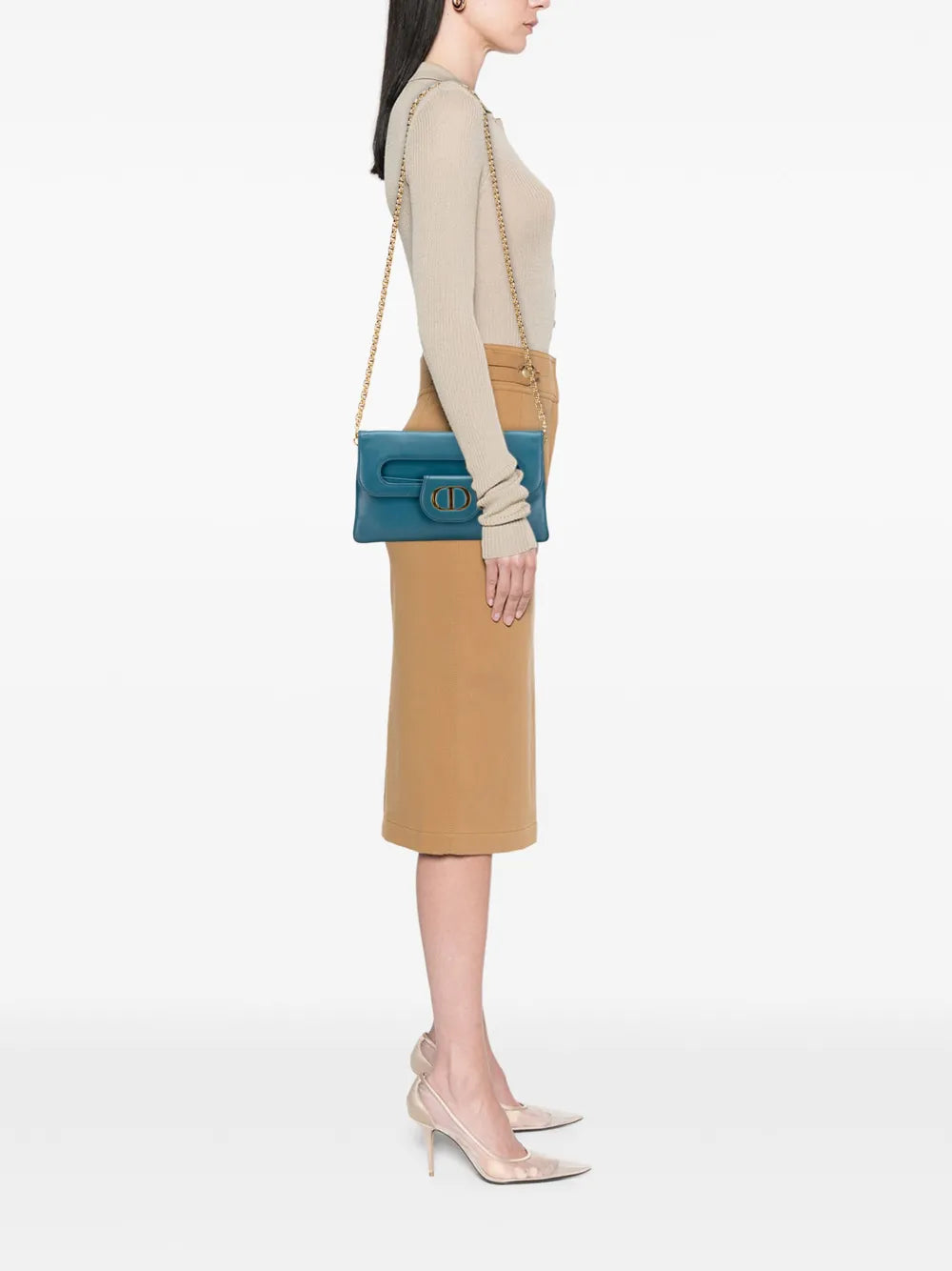 Pre-OwnedChristian Dior Pre-Owned2021 Medium Calfskin DiorDouble Chain Bag crossbody bag