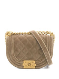 Pre-OwnedCHANEL Pre-Ownedmini Boy Chanel velvet shoulder bag