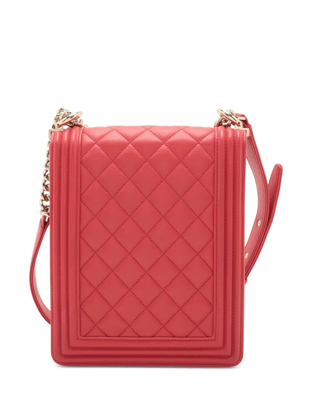 Pre-OwnedCHANEL Pre-Owned2019 Quilted Lambskin North South Boy Flap crossbody bag