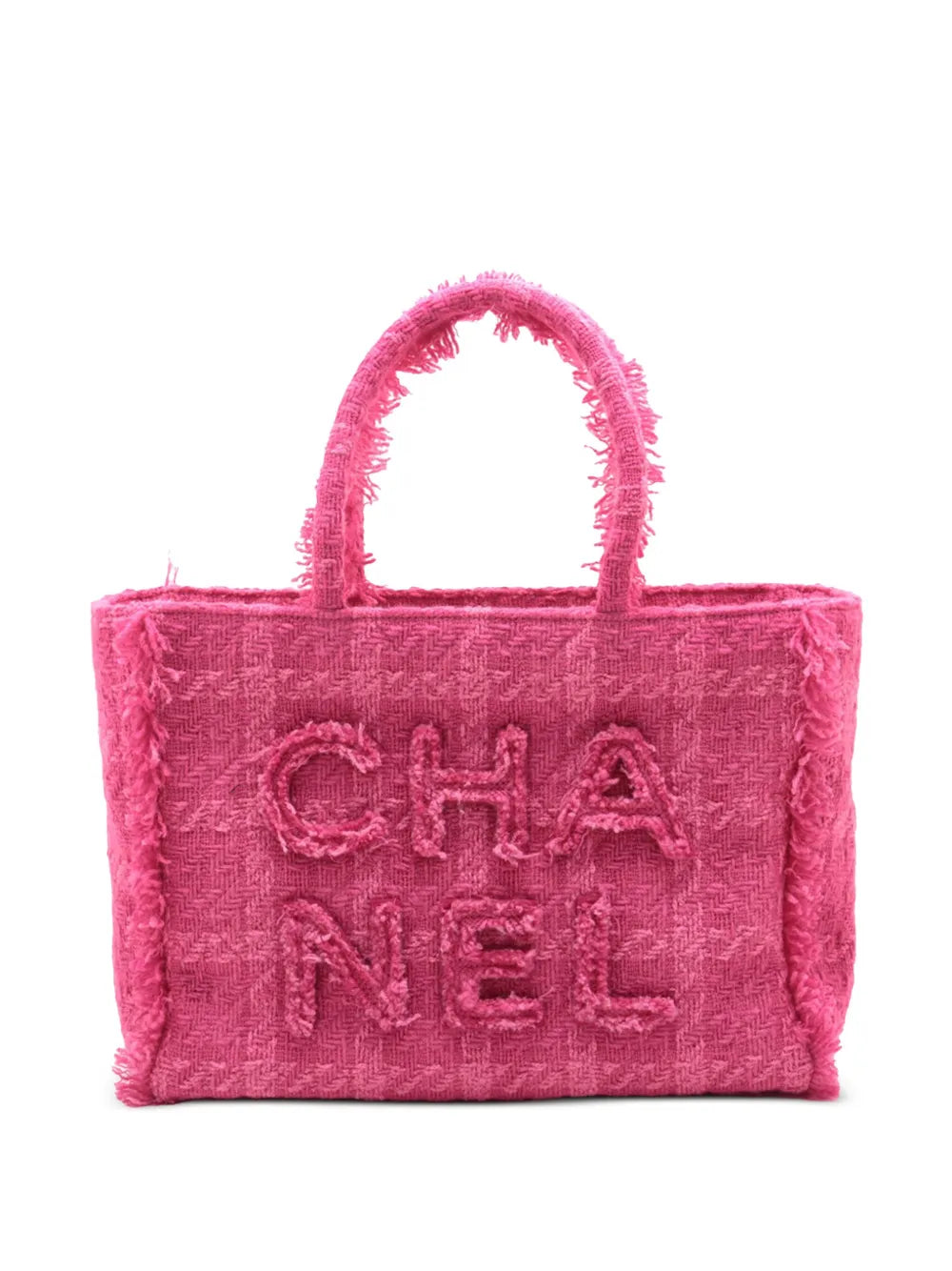 Pre-OwnedCHANEL Pre-Owned2019 Medium Tweed Logo Zipped Shopping tote bag