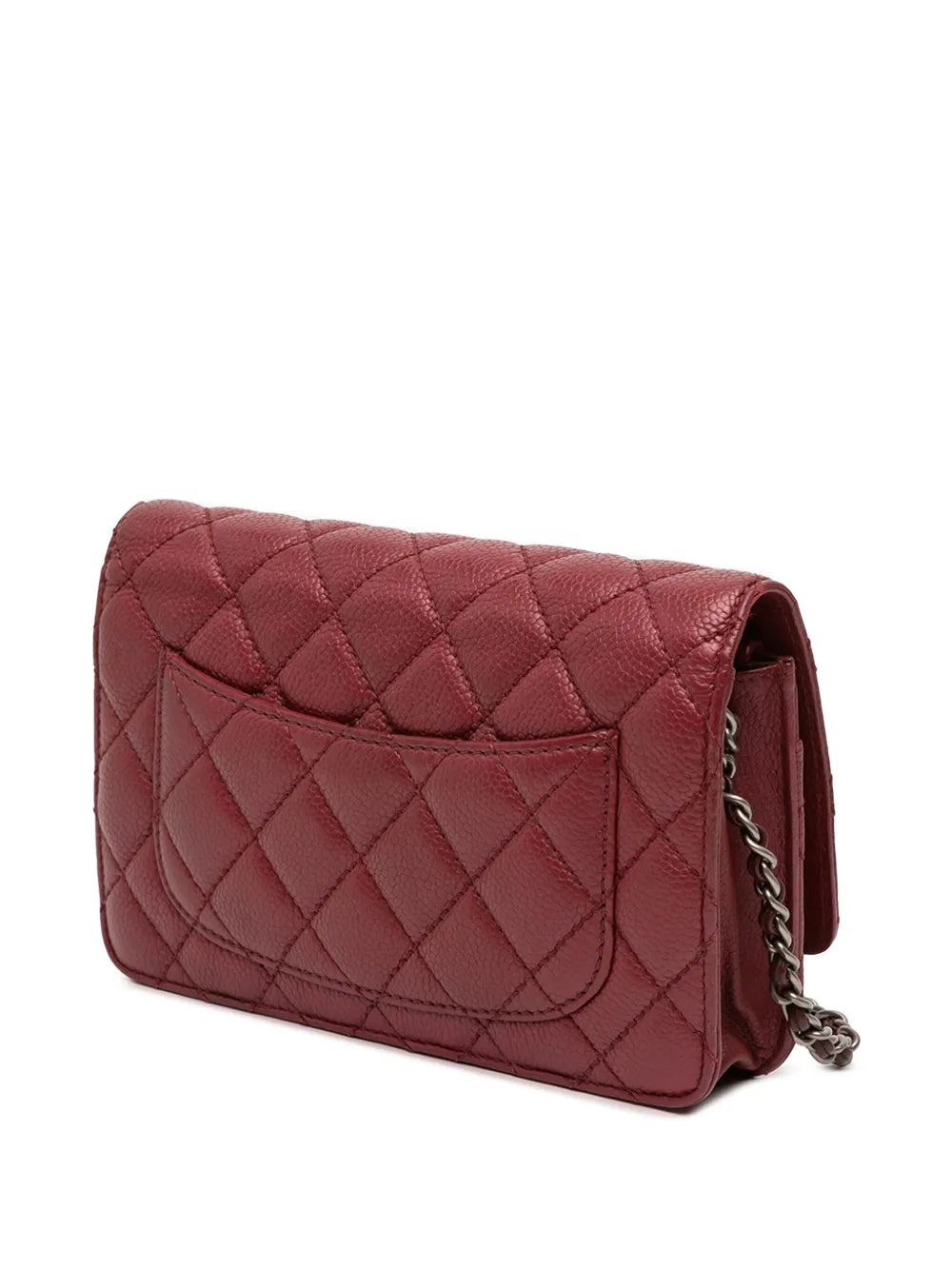 Pre-OwnedCHANEL Pre-Owned2014 CC Quilted Caviar Wallet on Chain crossbody bag