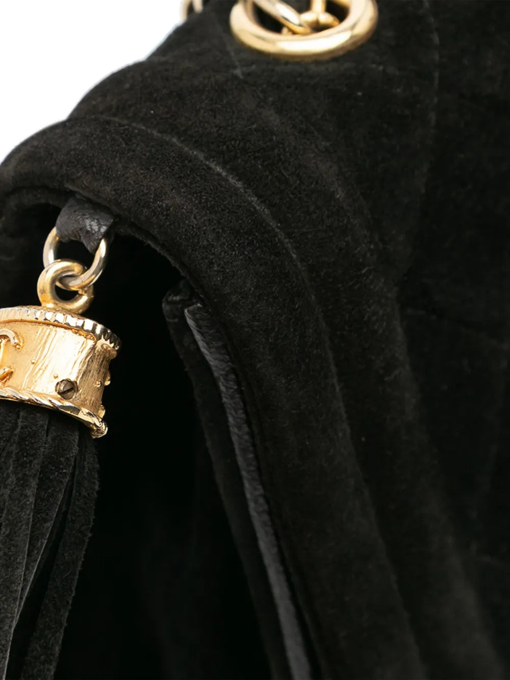 Pre-OwnedCHANEL Pre-Owned1989-1991 Quilted Suede Tassel Flap crossbody bag
