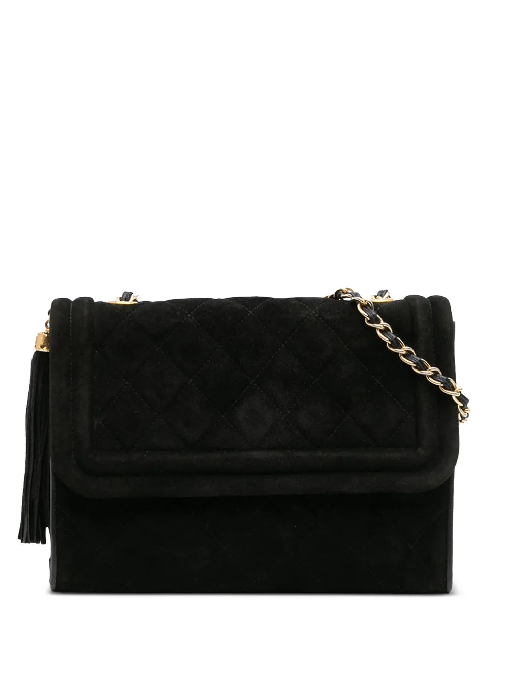 Pre-OwnedCHANEL Pre-Owned1989-1991 Quilted Suede Tassel Flap crossbody bag