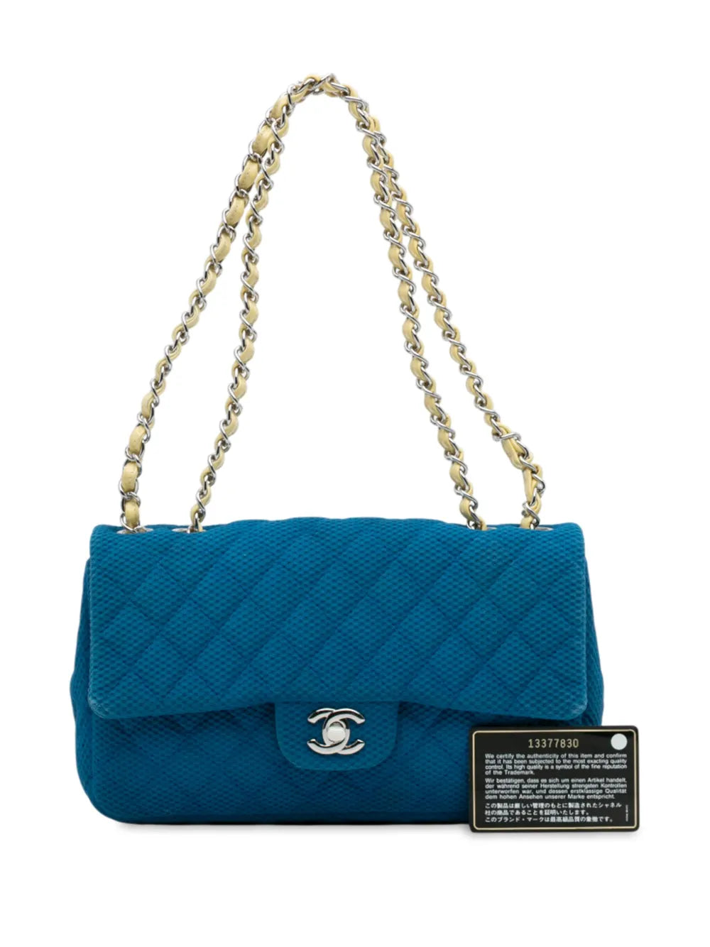 Pre-OwnedCHANEL Pre-Owned2009-2010 Medium Quilted Perforated Jersey Single Flap shoulder bag