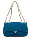 Pre-OwnedCHANEL Pre-Owned2009-2010 Medium Quilted Perforated Jersey Single Flap shoulder bag