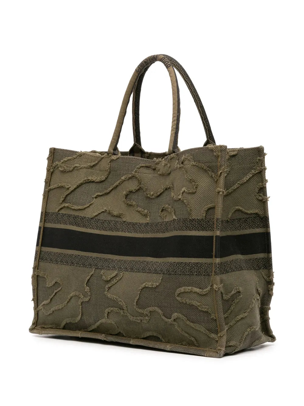Pre-OwnedChristian Dior Pre-Owned2019 Large Embroidered Canvas Camouflage Book tote bag