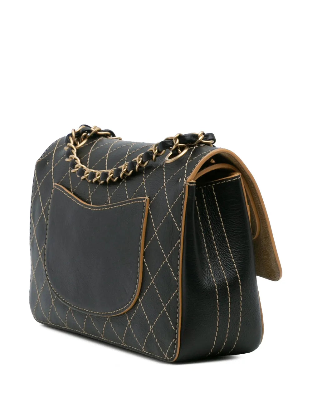 Pre-OwnedCHANEL Pre-Owned2017-2018 Medium Classic Calfskin Wild Stitch Double Flap shoulder bag