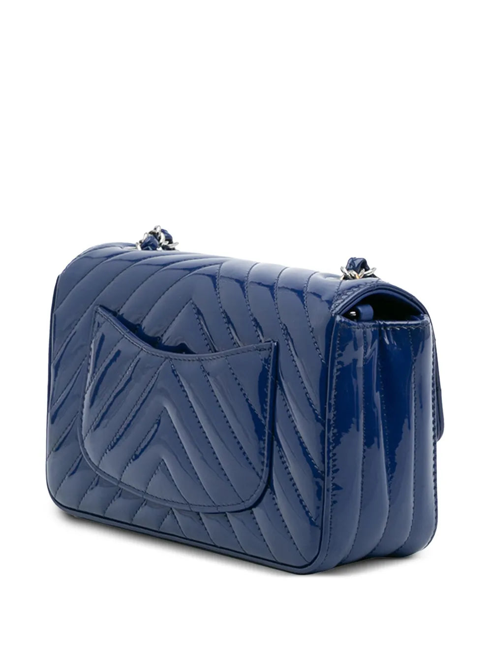 Pre-OwnedCHANEL Pre-Owned2016-2017 Mini Rectangular Classic Chevron Patent Single Flap crossbody bag