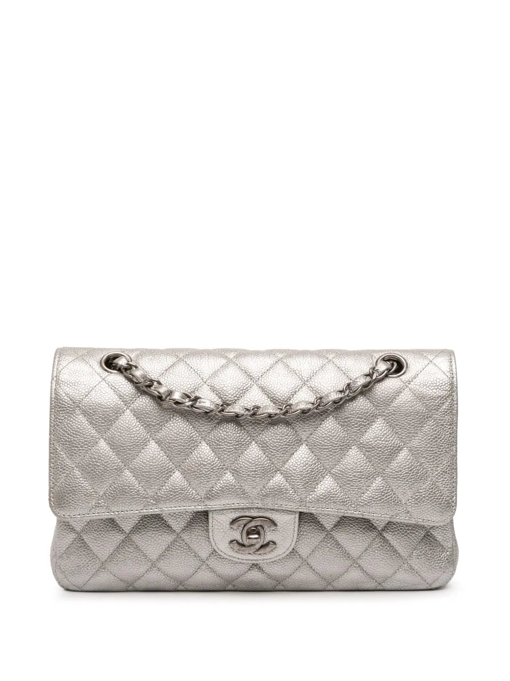 Pre-OwnedCHANEL Pre-Owned2017-2018 Medium Classic Iridescent Caviar Double Flap shoulder bag