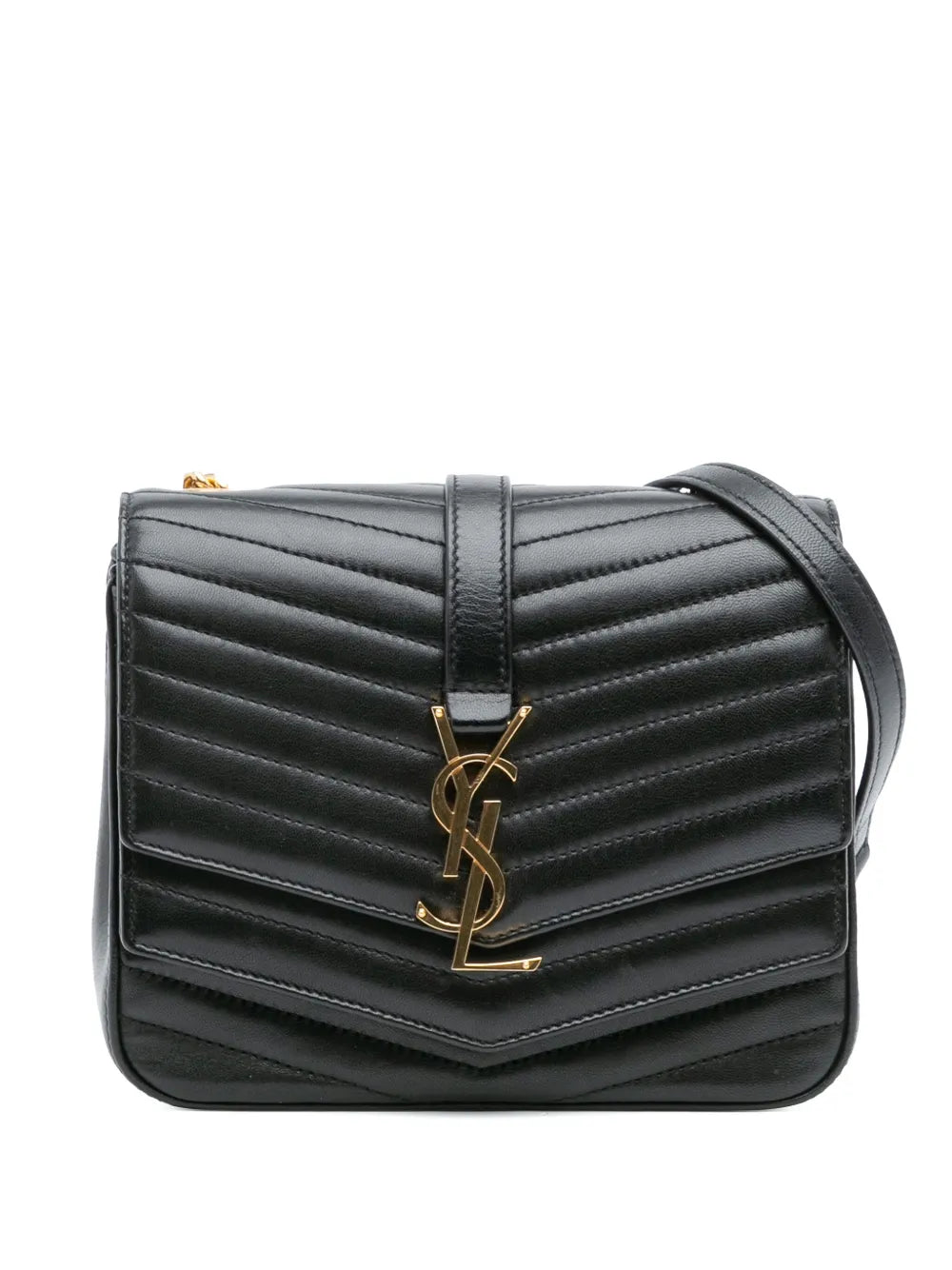 Pre-OwnedSaint Laurent Pre-Owned2018 Small Chevron Lambskin Monogram Sulpice Bag crossbody bag