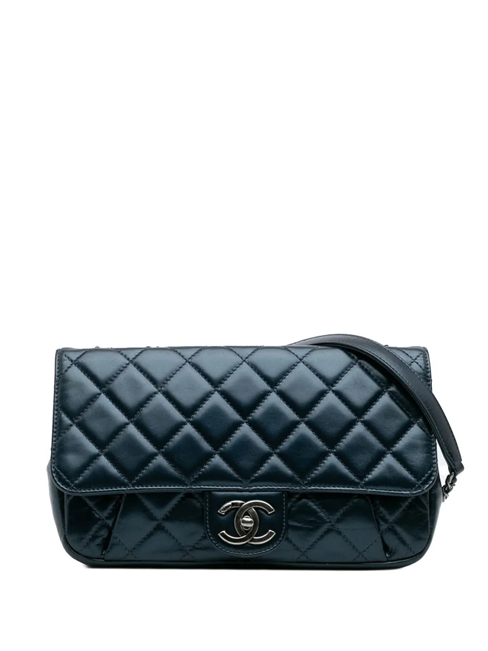 Pre-OwnedCHANEL Pre-Owned2016-2017 Medium Quilted Glazed Calfskin Coco Pleats Flap crossbody bag