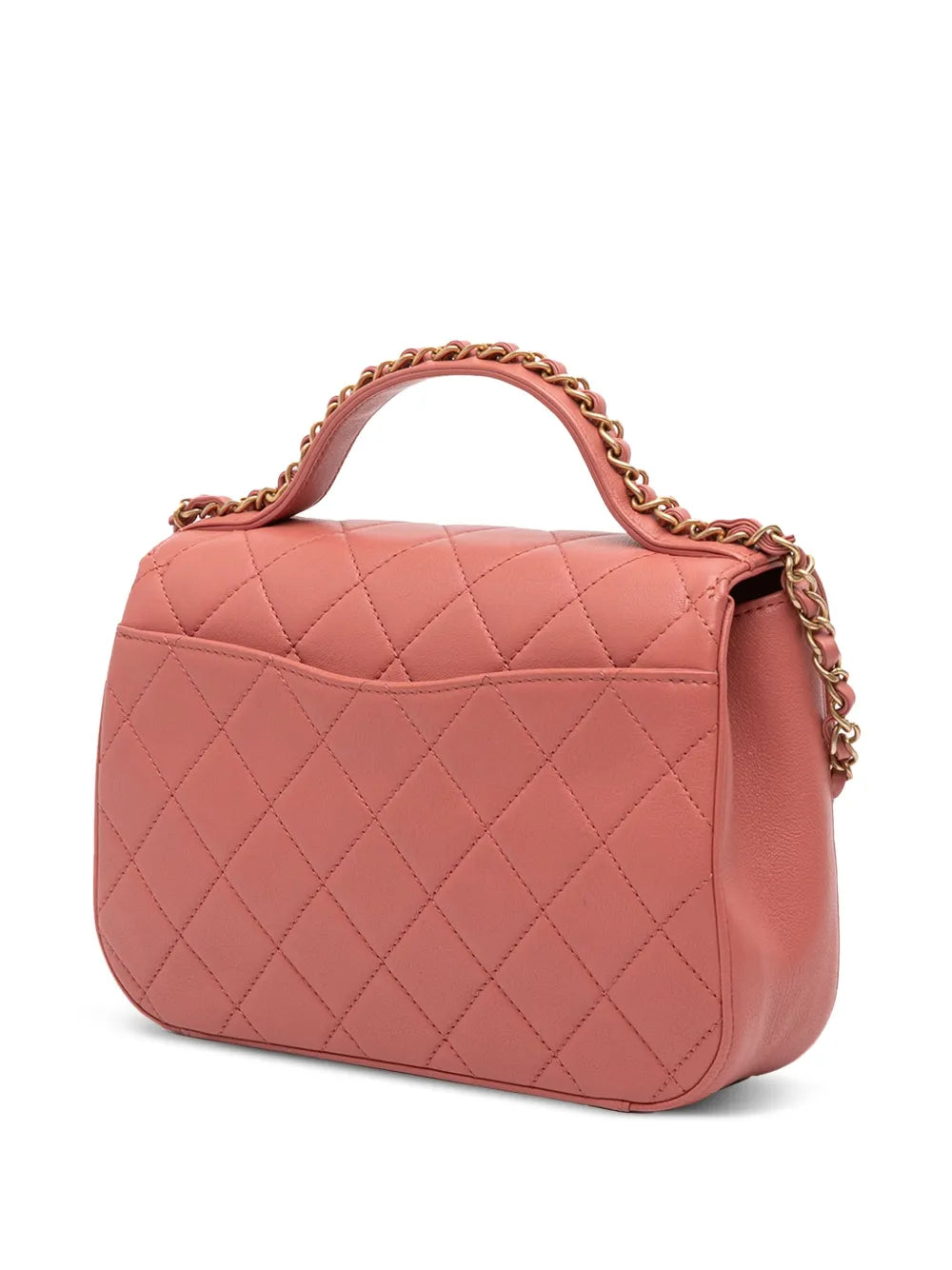 Pre-OwnedCHANEL Pre-Owned2019 Quilted Lambskin Chain Infinity Top Handle Bag satchel
